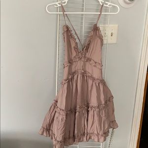 Princess polly mocha ruffle dress